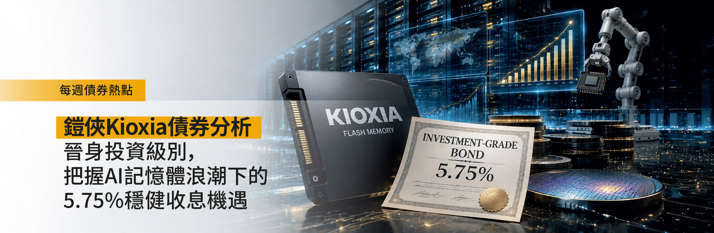 鎧俠Kioxia債券分析 — 把握AI記憶體浪潮下的5.75%穩健收息機遇